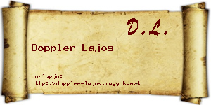 Doppler Lajos névjegykártya